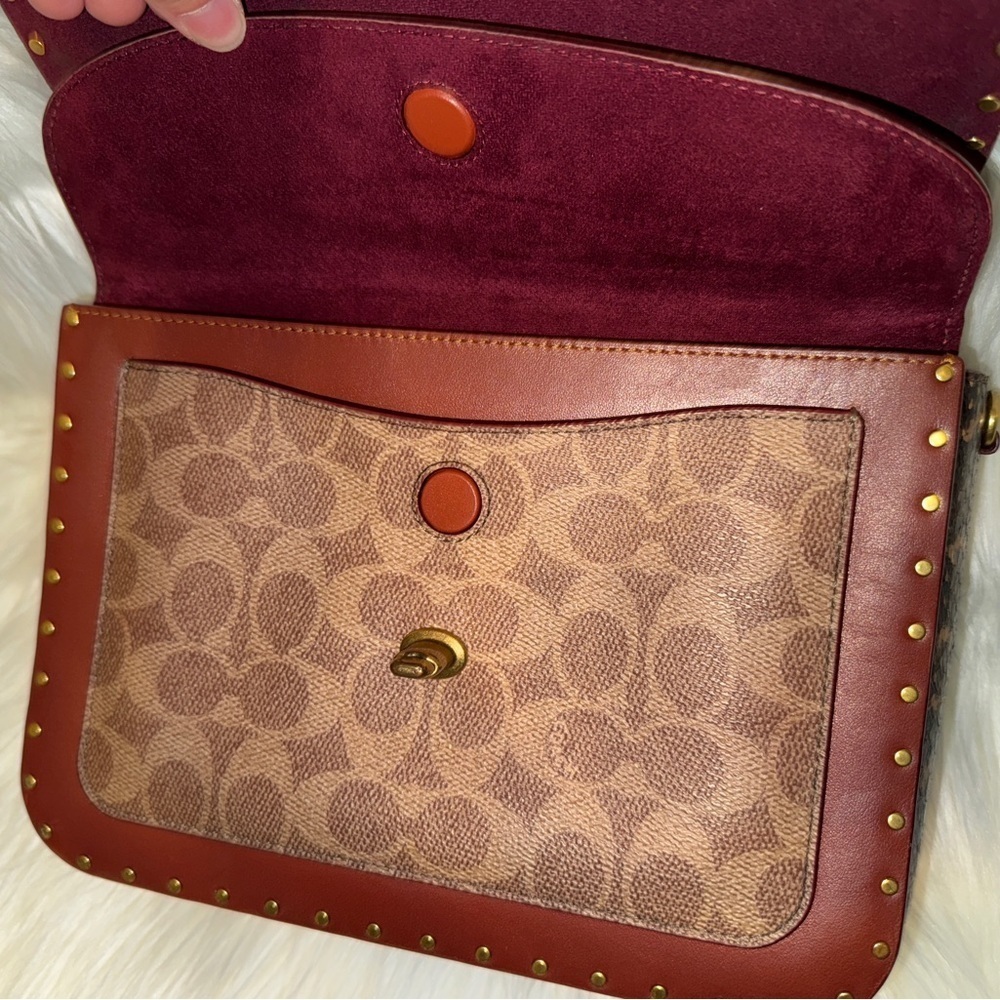 Coach Parker with Rivets and Snakeskin Purse - Picture 3 of 12